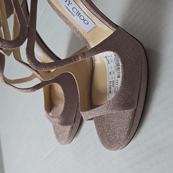 Jimmy Choo Women's Lance 100 Strappy High-Heel Platform Sandals Pink sz 39 - Picture 3 of 16